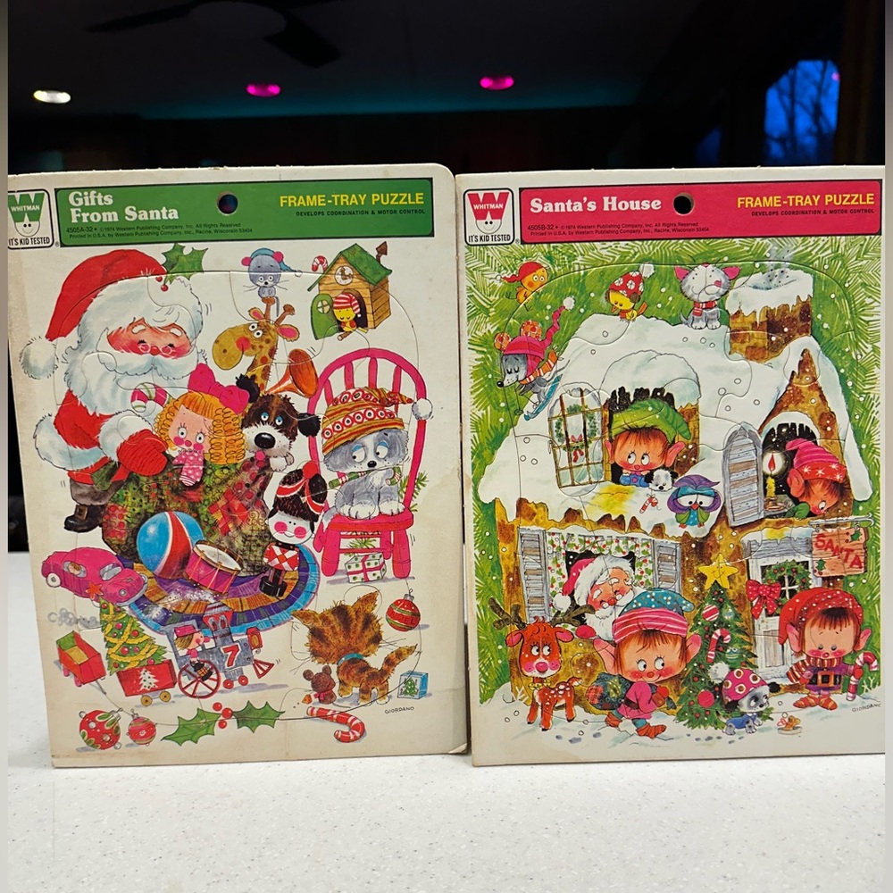 COPY - Vintage 1974 Set of 2 Whitman Frame-Tray
Christmas Puzzles Western Publi…